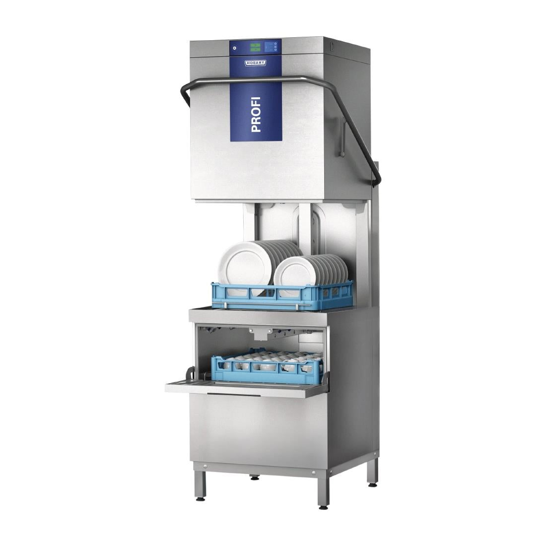 Hobart Profi Dual Level Pass Through Dishwasher TLWW-10A with Integral Softener and Installation