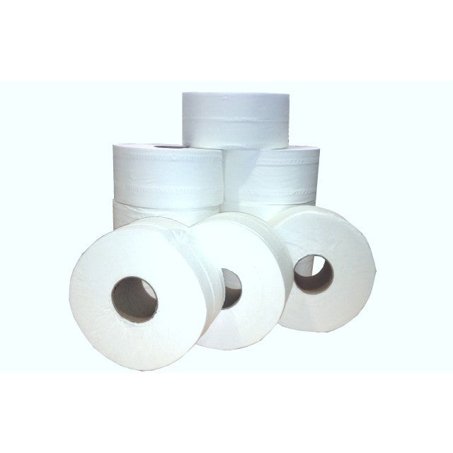 2-Ply White Toilet Roll Refill for Mini Jumbo Dispenser